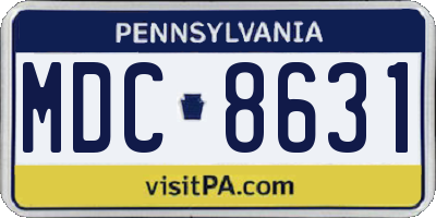 PA license plate MDC8631