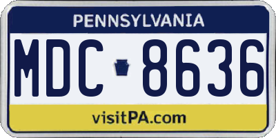 PA license plate MDC8636