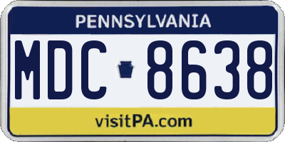 PA license plate MDC8638