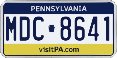 PA license plate MDC8641