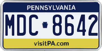 PA license plate MDC8642