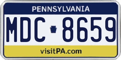 PA license plate MDC8659