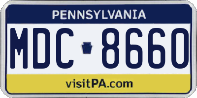 PA license plate MDC8660