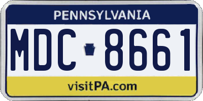 PA license plate MDC8661