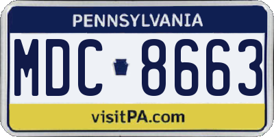 PA license plate MDC8663