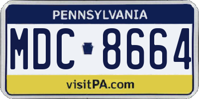 PA license plate MDC8664