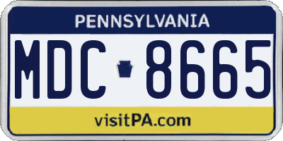 PA license plate MDC8665