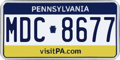 PA license plate MDC8677