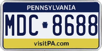PA license plate MDC8688