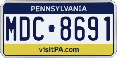 PA license plate MDC8691