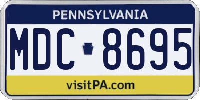 PA license plate MDC8695