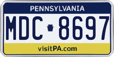 PA license plate MDC8697