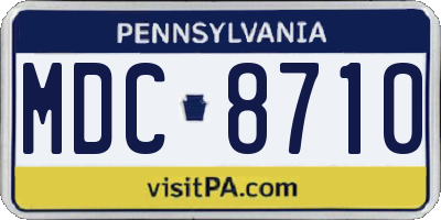 PA license plate MDC8710