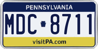 PA license plate MDC8711