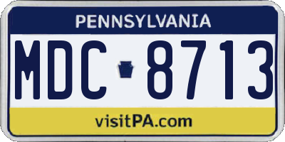 PA license plate MDC8713