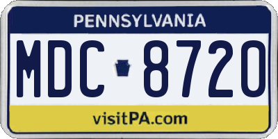 PA license plate MDC8720