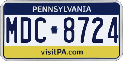 PA license plate MDC8724