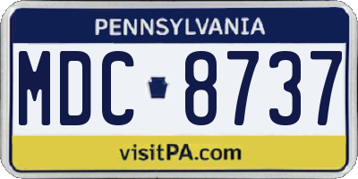 PA license plate MDC8737