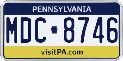 PA license plate MDC8746