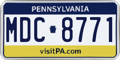 PA license plate MDC8771