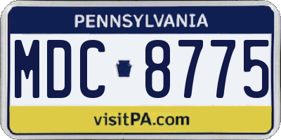 PA license plate MDC8775