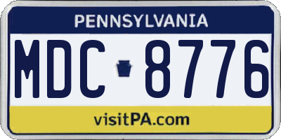 PA license plate MDC8776