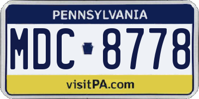 PA license plate MDC8778