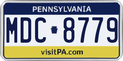 PA license plate MDC8779