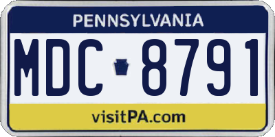 PA license plate MDC8791