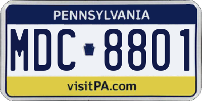 PA license plate MDC8801