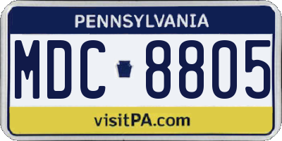 PA license plate MDC8805