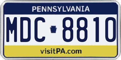 PA license plate MDC8810