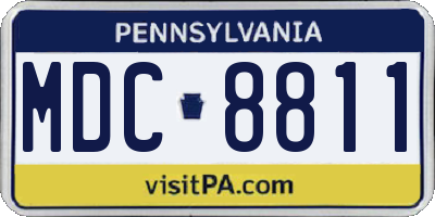 PA license plate MDC8811