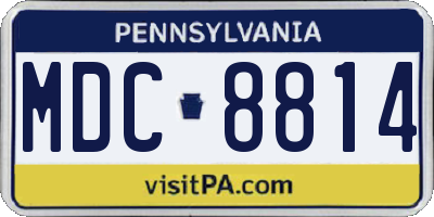 PA license plate MDC8814