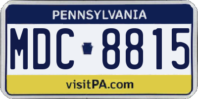 PA license plate MDC8815