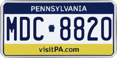 PA license plate MDC8820