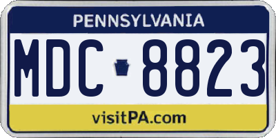 PA license plate MDC8823