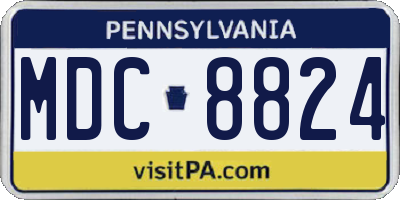 PA license plate MDC8824