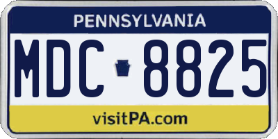PA license plate MDC8825