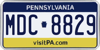 PA license plate MDC8829