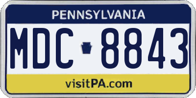 PA license plate MDC8843
