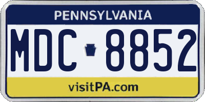 PA license plate MDC8852