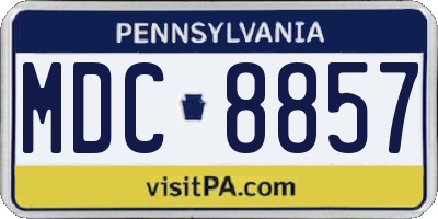 PA license plate MDC8857