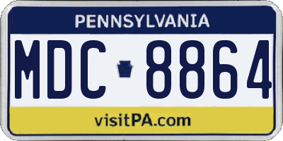 PA license plate MDC8864