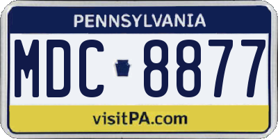 PA license plate MDC8877