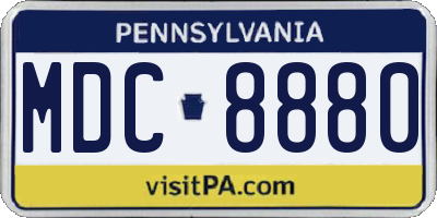 PA license plate MDC8880