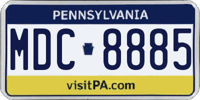 PA license plate MDC8885