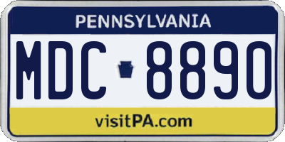 PA license plate MDC8890