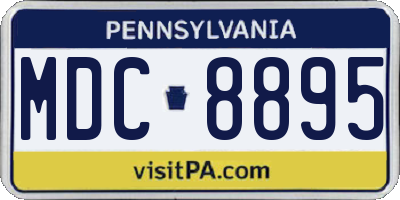 PA license plate MDC8895