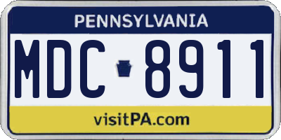 PA license plate MDC8911